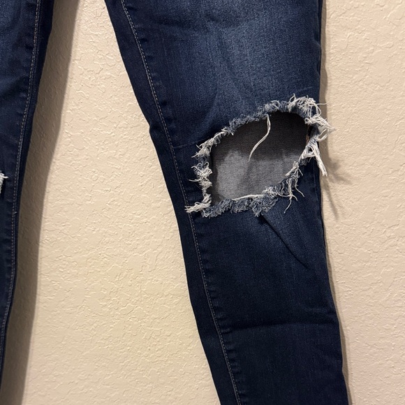 L'AGENCE Dark Blue Distressed Skinny Jeans - Picture 2 of 5